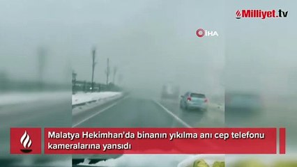 Hekimhan'da binanın yıkılma anı cep telefonu kamerasında