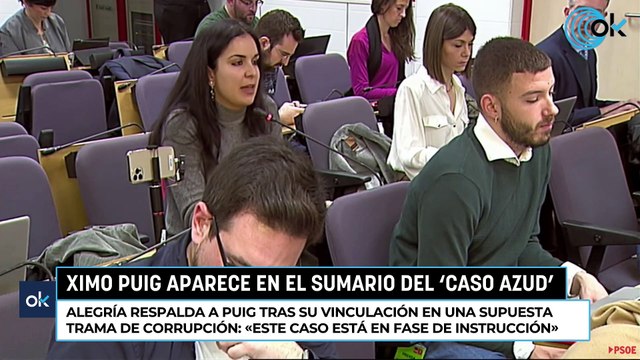 A Alegría se le frunce el ceño por la anotaciones de Ximo Puig en 'Azud': Es un caso en instrucción