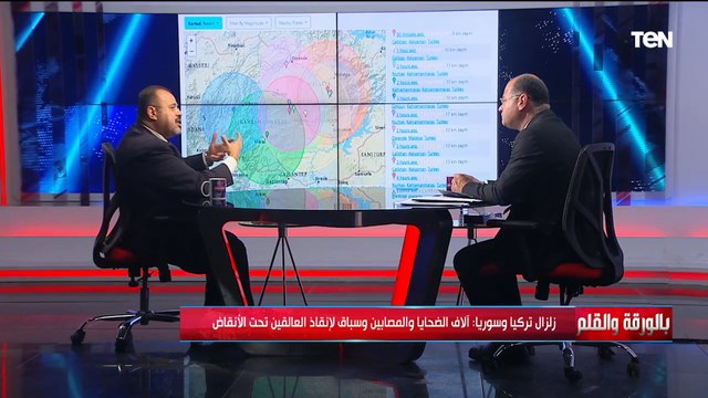د هشام العسكري، أستاذ الاستشعار عن بعد ضيف بالورقة والقلم للحديث حول زلزال تركيا وسوريا اليوم وأسبا