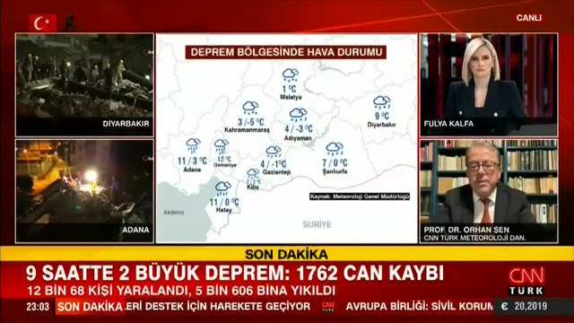 CNN Türk Meteoroloji Danışmanı Orhan Şen paylaştı: Deprem bölgelerinde hava nasıl olacak?