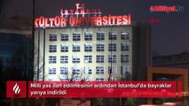 Milli yas ilan edilmesinin ardından İstanbul'da bayraklar yarıya indirildi