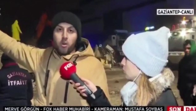 Gaziantep’te depremden etkilenen bir vatandaş “Bu sabah 04.00’ten 15.00’e kadar bir balyoz ve bir kürekle 20 kişi halk olarak çalıştık. Bir tane ekip görmedik.” dedi. 