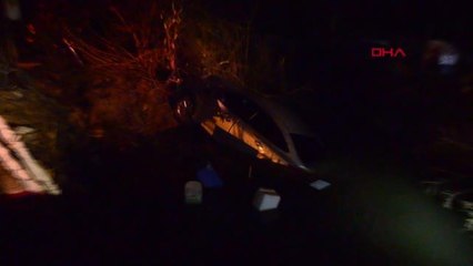 ANTALYA SERİK'TE OTOMOBİL DEREYE UÇTU 1 YARALI