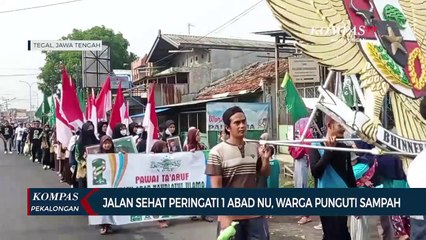 Jalan Sehat Peringati 1 Abad NU, Warga Punguti Sampah