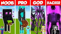 Minecraft NOOB vs PRO vs HACKER vs GOD ENDERMAN STATUE HOUSE BUILD CHALLENGE in Minecraft ANIMATION