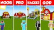 Minecraft NOOB vs PRO vs HACKER MCDONALDS HOUSE BUILD CHALLENGE in Minecraft