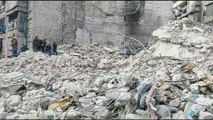 صور مباشرة للدمار الناجم عن الزلزال في مدينة حلب