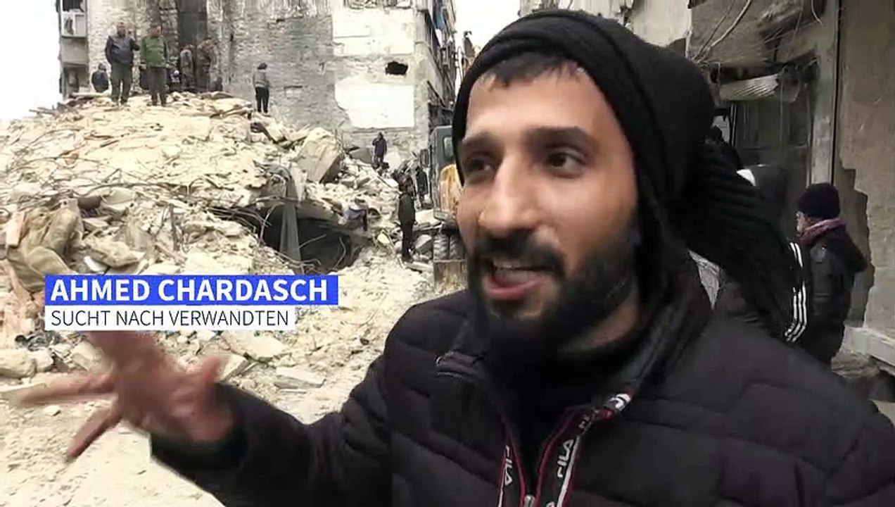 Nach Erdbeben-Katastrophe: Verzweifelte Suche nach Vermissten in Aleppo