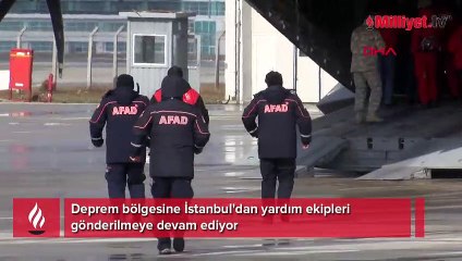 Askeri uçakla deprem bölgesine yardım ekipleri gidiyor