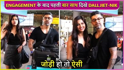 Dalljiet Kaur First Time Spotted With Fiance Nikhil Patel After Engagement