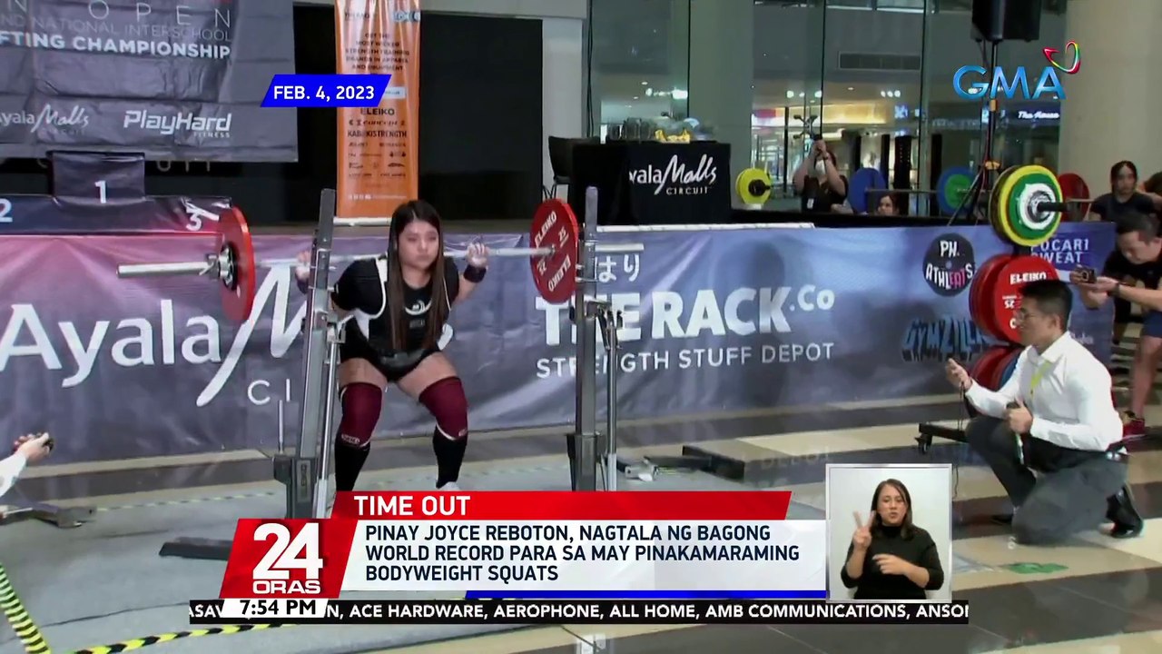 Pinay Joyce Reboton, nagtala ng bagong world record para sa may pinakamaraming bodyweight squats | 24 Oras