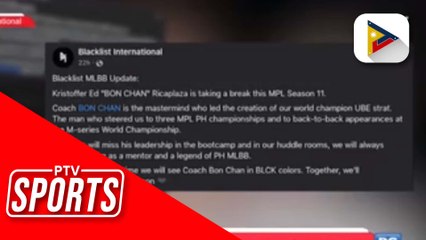 "Bon Chan," liliban muna bilang coach ng Blacklist