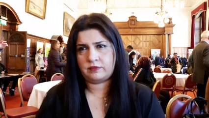 Councillor Zahira Naz and Sheffield City Council officer Adeel Zahman speaking at a Celebrating Diversity event they organised at Sheffield Town Hall to mark Race Equality Week (February 6-12).