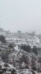Situación este martes en la Font de l'Arbre, en Confrides, a unos 1.200 metros.