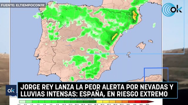 Jorge Rey lanza la peor alerta por nevadas y lluvias intensas España, en riesgo extremo