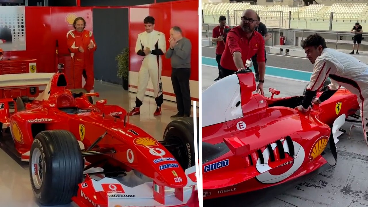 Charles Leclerc pilote la Ferrari de Schumacher... et c'est impressionnant !