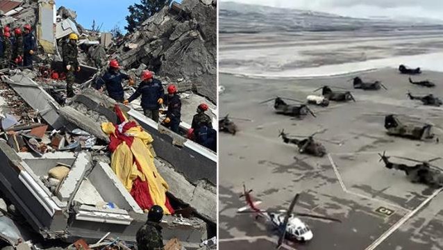 Onlarca askeri helikopter Nevşehir'den havalandı! Deprem bölgesine personel ve teçhizat naklediyorlar