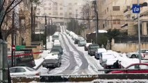 الثلوج تغطي منطقة صويلح في العاصمة عمان