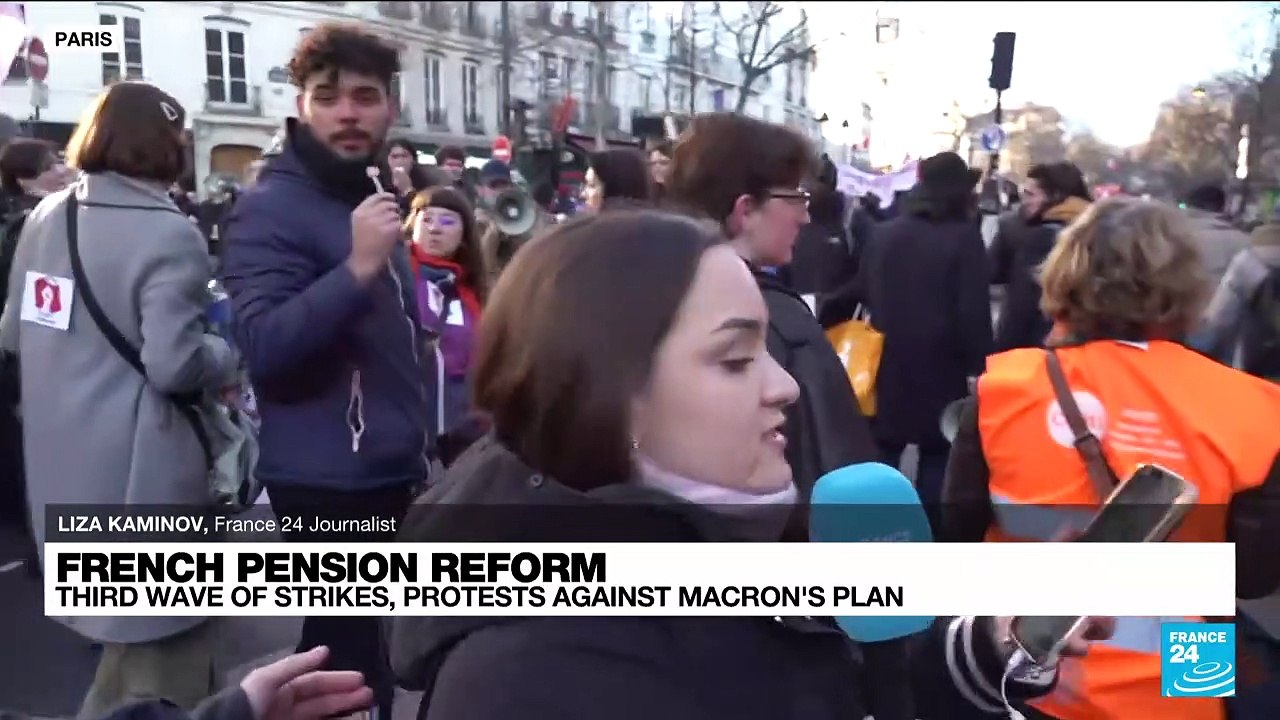 French pension reform: Protesters in Paris marched peacefully with a very heavy police presence