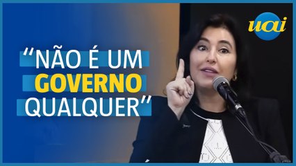 "É um governo que substitui um desgoverno", diz Tebet