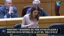 Ministros y senadores del PSOE evitan aplaudir a Montero en su defensa de la ley del 'Sólo sí es sí'