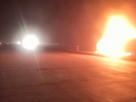 डीजल टंकी फटने से टेलर में भीषण आग,कोई क्षति नहीं