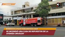 Se incendió una casa de repuestos de la avenida Uruguay