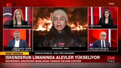 İskenderun Limanında alevler yükseliyor