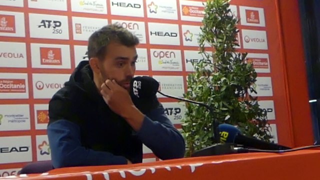 ATP - Montpellier 2023 - Benjamin Bonzi : Bien sûr que je suis déçu de produire ce jeu qui plus est à la maison mais ça fait partie de la carrière d'un joueur