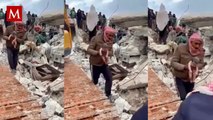 Rescatan a bebé recién nacida de entre los escombros tras terremoto en Siria