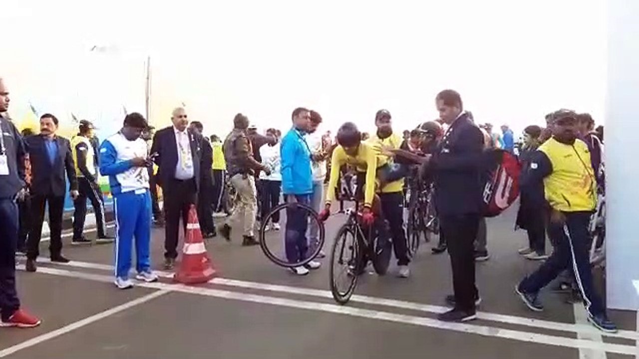 खेलो इंडिया यूथ गेम्स रोड साइक्लिंग वीडियो