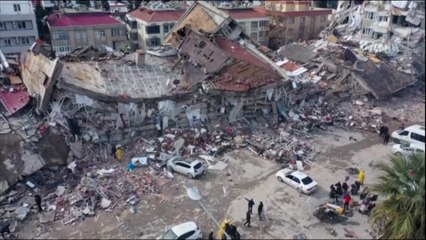 Kahramanmaraş merkezdeki büyük yıkım havadan görüntülendi