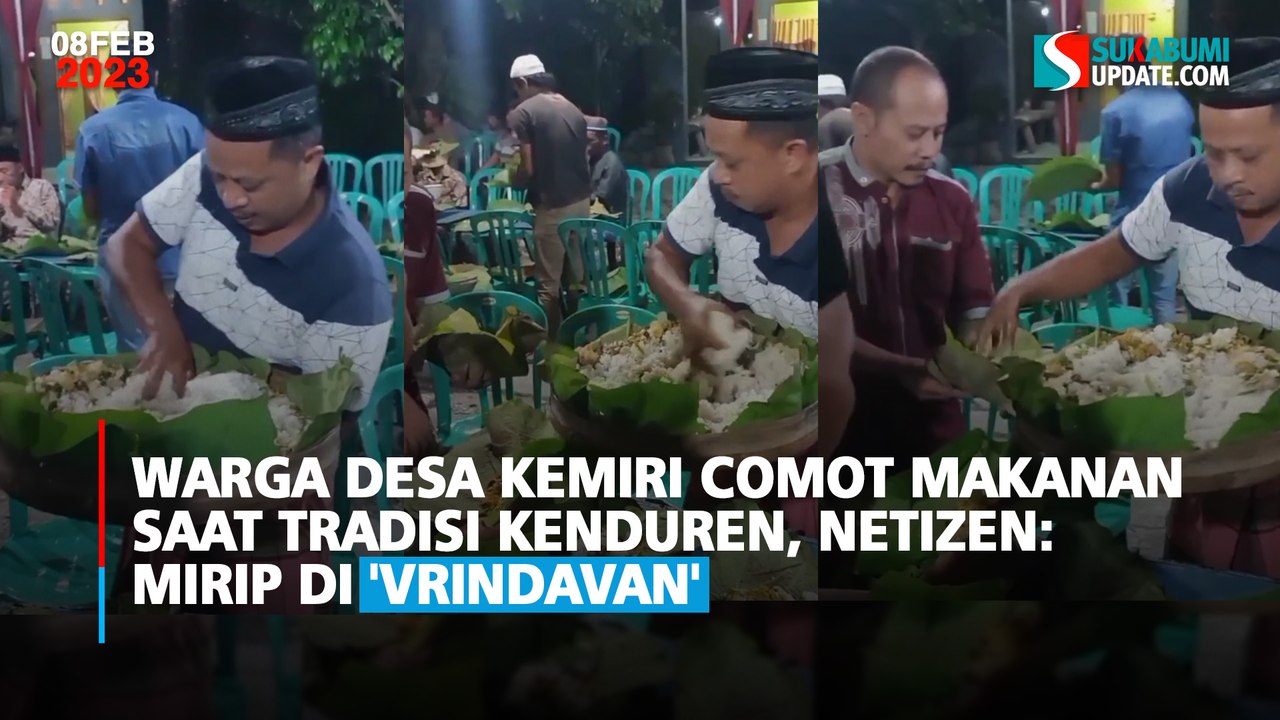 Warga Desa Kemiri Comot Makanan Saat Tradisi Kenduren, Netizen: Mirip di 'Vrindavan'