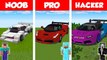 Minecraft NOOB vs PRO vs HACKER SPORT CAR HOUSE BUILD CHALLENGE in Minecraft  Animation