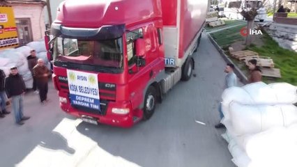 Köşk halkının yardımları yola çıktı