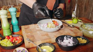 Ingredients to prepare Ceviche - Free Stock Video