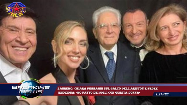 Sanremo, Chiara Ferragni sul palco dell'Ariston e Fedez emoziona: «Ho fatto dei figli con questa do