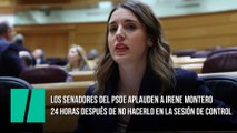 Los senadores del PSOE aplauden a Irene Montero 24 horas después de no hacerlo en la sesión de control