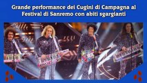Grande performance dei Cugini di Campagna al Festival di Sanremo con abiti sgargianti