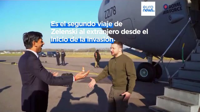 Zelenski llega al Reino Unido donde será recibido por Rishi Sunak y el rey Carlos III
