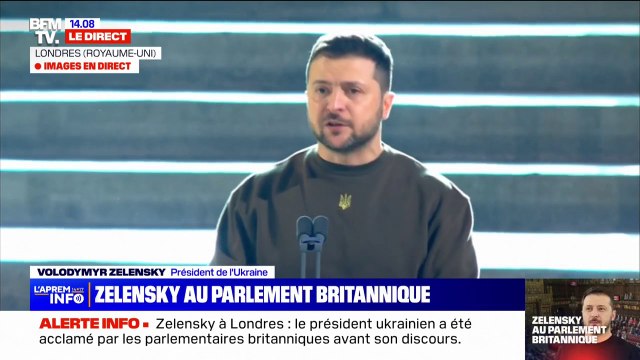 Volodymyr Zelensky devant le Parlement britannique: Je suis devant vous au nom de nos guerriers dans les tranchées sous le tir de l'artillerie ennemie