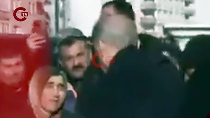 Erdoğan'dan depremzedeye: 'Bunlar kader planının içerisinde olan şeyler'