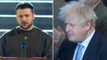 Zelensky thanks Boris Johnson during parliament address