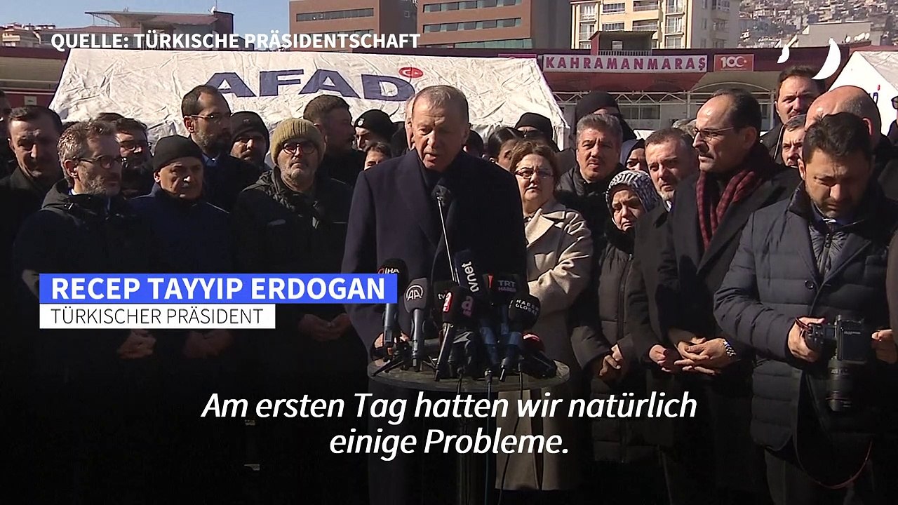 Erdogan im Erdbebengebiet: 'Alles ist unter Kontrolle'