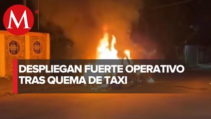 En Veracruz, prenden fuego a taxi durante la madrugada