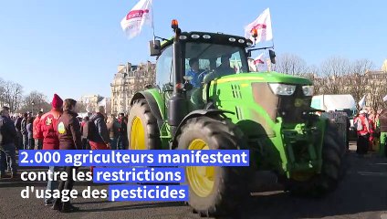 Manifestation d'agriculteurs à Paris contre les restrictions d'usage de pesticides
