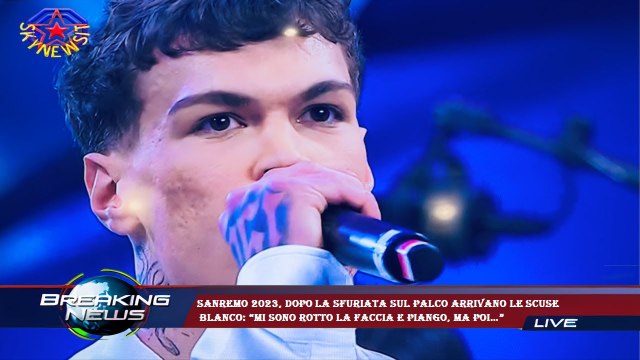 Sanremo 2023, dopo la sfuriata sul palco arrivano le scuse Blanco: “Mi sono rotto la faccia e piang