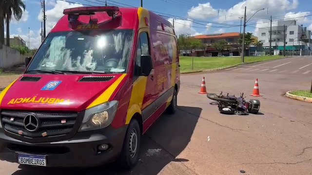 Mais uma colisão com BMW é registrada em Cascavel; Desta vez, motociclista fica ferido