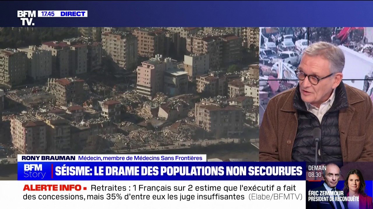 Rony Brauman, médecin et membre de Médecins Sans Frontières, sur les chances de trouver des survivants en Turquie: "Il y a encore de l'espoir"