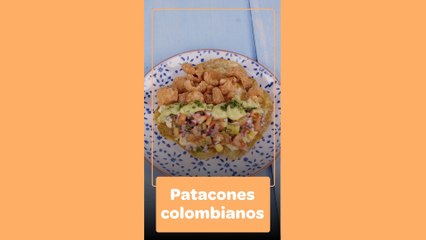 Agrégale chicharrón, guacamole y pico de gallo a este patacón colombiano